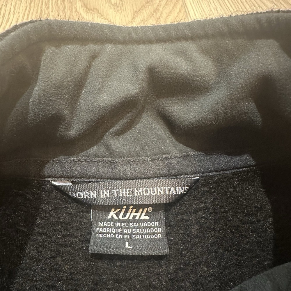 Kuhl Interceptr Fleece Jacket Mens Size L Full Zip Pockets Hybrid Hiking Black - Picture 6 of 11
